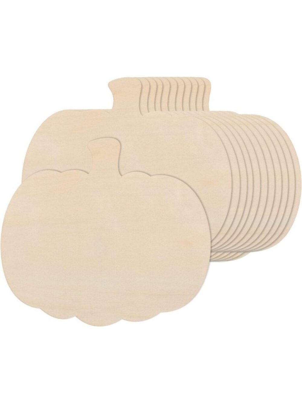 50 Large Unfinished Wooden Pumpkin Cutouts - 11" DIY Craft Decor for Halloween